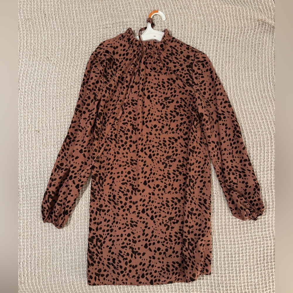 Brown Leopard Print Dress
